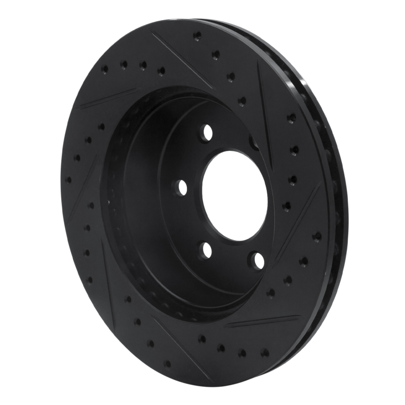 Dodge Durango Brake Rotor (1) - Front Left - R1 Concepts - Drilled & Slotted - Black - `97-`02